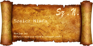 Szeicz Nimfa névjegykártya